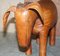 Großer brauner Vintage Esel Pony Hocker aus Leder, 1940er 8