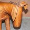 Großer brauner Vintage Esel Pony Hocker aus Leder, 1940er 5