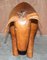 Large Vintage Brown Leather Donkey Pony Stool, 1940s, Image 7
