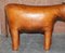 Large Vintage Brown Leather Donkey Pony Stool, 1940s 3