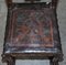Antique Hand Carved High Back Chair Embossed Painted Armorial Crest Coat of Arms 9