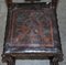 Antique Hand Carved High Back Chair Embossed Painted Armorial Crest Coat of Arms, Image 9