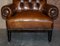 Antique Regency Bolster Brown Leather Library Armchairs, Set of 2, Image 10