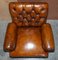 Antique Regency Bolster Brown Leather Library Armchairs, Set of 2, Image 6