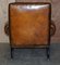 Antique Regency Bolster Brown Leather Library Armchairs, Set of 2, Image 13