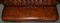 Sofá Chesterfield de cuero marrón teñido a mano, Imagen 8