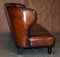 Divano Chesterfield in pelle marrone tinta a mano, Immagine 11