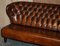 Handgefärbtes Braunes Leder Chesterfield Sofa 3