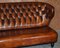 Handgefärbtes Braunes Leder Chesterfield Sofa 4