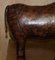 Dimitri Omersa Rhinoceros Brown Leather Footstool, 1960s 5