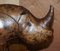 Dimitri Omersa Rhinoceros Brown Leather Footstool, 1960s 3