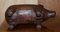 Omersa Brown Leather Pig Footstool, 1930s, Image 14
