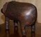 Omersa Brown Leather Pig Footstool, 1930s 12