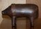 Omersa Brown Leather Pig Footstool, 1930s 9