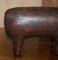 Omersa Brown Leather Pig Footstool, 1930s 5