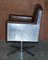 Hand Dyed Brown Leather Aviator Hammered Metal Swivel Captains Armchair 17