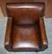 Hand Dyed Brown Leather Aviator Hammered Metal Swivel Captains Armchair 7