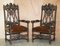 Antique Hand Carved Armorial Crest Coat of Arms Jacobean Dining Chairs, Set of 8 12