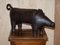Extra Large Omersa Brown Leather Pig Footstool, 1930s 2