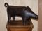 Extra Large Omersa Brown Leather Pig Footstool, 1930s, Image 2