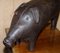 Extra Large Omersa Brown Leather Pig Footstool, 1930s, Image 4