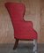 Antique Early Victorian Fluted Back Porters Wingback Barrel Armchair, 1840s, Image 10