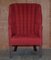 Antique Early Victorian Fluted Back Porters Wingback Barrel Armchair, 1840s 2