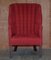 Antique Early Victorian Fluted Back Porters Wingback Barrel Armchair, 1840s, Image 2