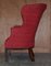 Antique Early Victorian Fluted Back Porters Wingback Barrel Armchair, 1840s 13