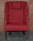 Antique Early Victorian Fluted Back Porters Wingback Barrel Armchair, 1840s, Image 15
