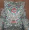 Antique Victorian Club Armchair with Chintz Embroidered Upholstery, 1900s 15