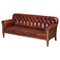 Glasgow Chesterfield Sofa aus braunem Leder, 1860er 1