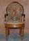 Antique Victorian Burr Walnut Armchair with Royal Coat of Arms Armorial, 1860s 2