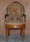 Antique Victorian Burr Walnut Armchair with Royal Coat of Arms Armorial, 1860s, Image 2