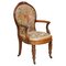 Antique Victorian Burr Walnut Armchair with Royal Coat of Arms Armorial, 1860s, Image 1