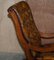 Hand Carved Chesterfield Brown Leather Rocking Armchair, 1900s 12