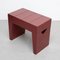 Mid-Century Modern Red Lacquered Rational Wood Stool by Dom Hans Van Der Laan 3