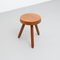 Mid-Century Modern Wood Tripod Stool in the Style of Charlotte Perriand by Le Corbusier 6