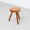 Mid-Century Modern Wood Tripod Stool in the Style of Charlotte Perriand by Le Corbusier 4