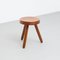 Mid-Century Modern Wood Tripod Stool in the Style of Charlotte Perriand by Le Corbusier 3