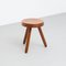 Mid-Century Modern Wood Tripod Stool in the Style of Charlotte Perriand by Le Corbusier, Image 3