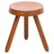 Mid-Century Modern Holz Dreibein Hocker im Stil von Charlotte Perriand von Le Corbusier 1