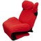 Wink 111 Armchair in Black and Red by Toshiyuki Kita for Cassina, 1980s 1