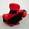 Wink 111 Armchair in Black and Red by Toshiyuki Kita for Cassina, 1980s 3