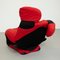 Wink 111 Armchair in Black and Red by Toshiyuki Kita for Cassina, 1980s, Image 3