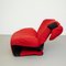 Fauteuil Wink 111 Noir et Rouge par Toshiyuki Kita pour Cassina, 1980s 5