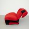 Wink 111 Armchair in Black and Red by Toshiyuki Kita for Cassina, 1980s, Image 5