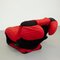 Wink 111 Armchair in Black and Red by Toshiyuki Kita for Cassina, 1980s 4