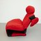 Wink 111 Armchair in Black and Red by Toshiyuki Kita for Cassina, 1980s, Image 6
