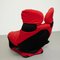 Wink 111 Armchair in Black and Red by Toshiyuki Kita for Cassina, 1980s 2